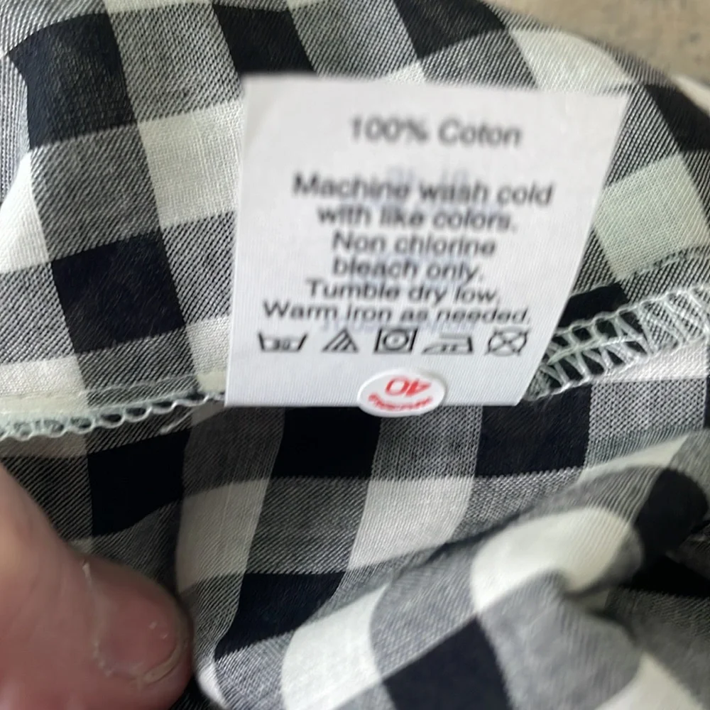 J. Crew black and white gingham women's top